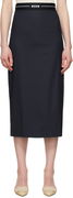 MSGM Virgin Wool Midi Skirt