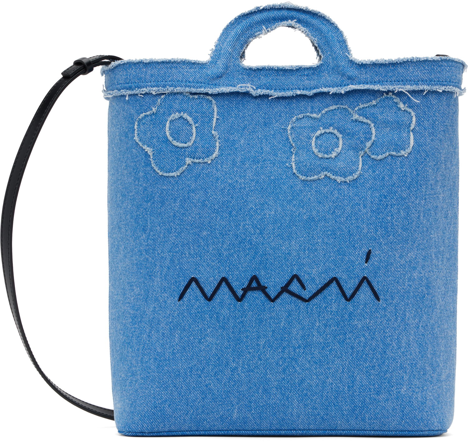 Голяма пазарска чанта Marni Marni Tropicalia Denim Crossbody Bag Синьо | SBMP0179L1 P8201, 0