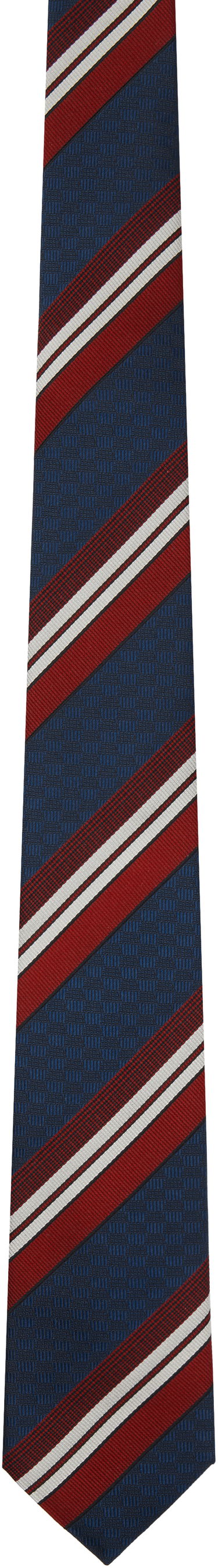 Шал Valentino Valentino Garavani Valentie Striped Silk Tie Синьо | 6Y2EV194RYG, 0