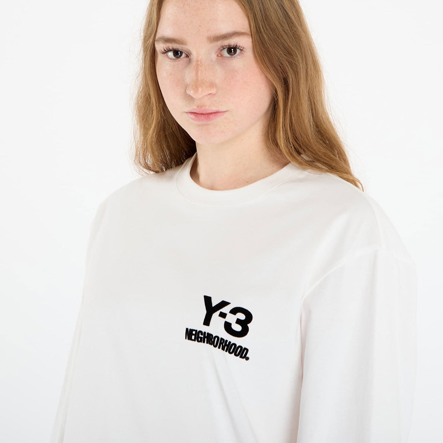 Тениска Y-3 Y-3 x Neighborhood Logo Long Sleeve Tee Бяло | JX7455, 1