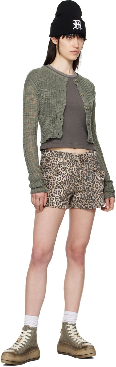 Къси панталони R13 R13 Leopard Print Pouch Pocket Shorts Кафяво | R13WD140-D293A, 3