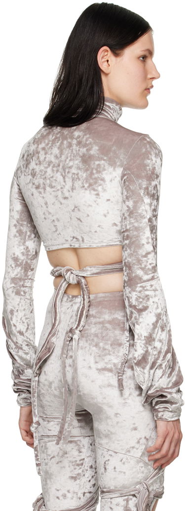 Тениска Ottolinger Ottolinger Velvet Wrap Turtleneck Top Сиво | 401703, 2