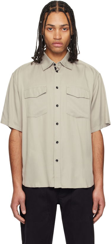 Риза rag & bone Rag & Bone Matthew Two-Pocket Short Sleeve Shirt Бежово | MBW24HA011VSML, 0