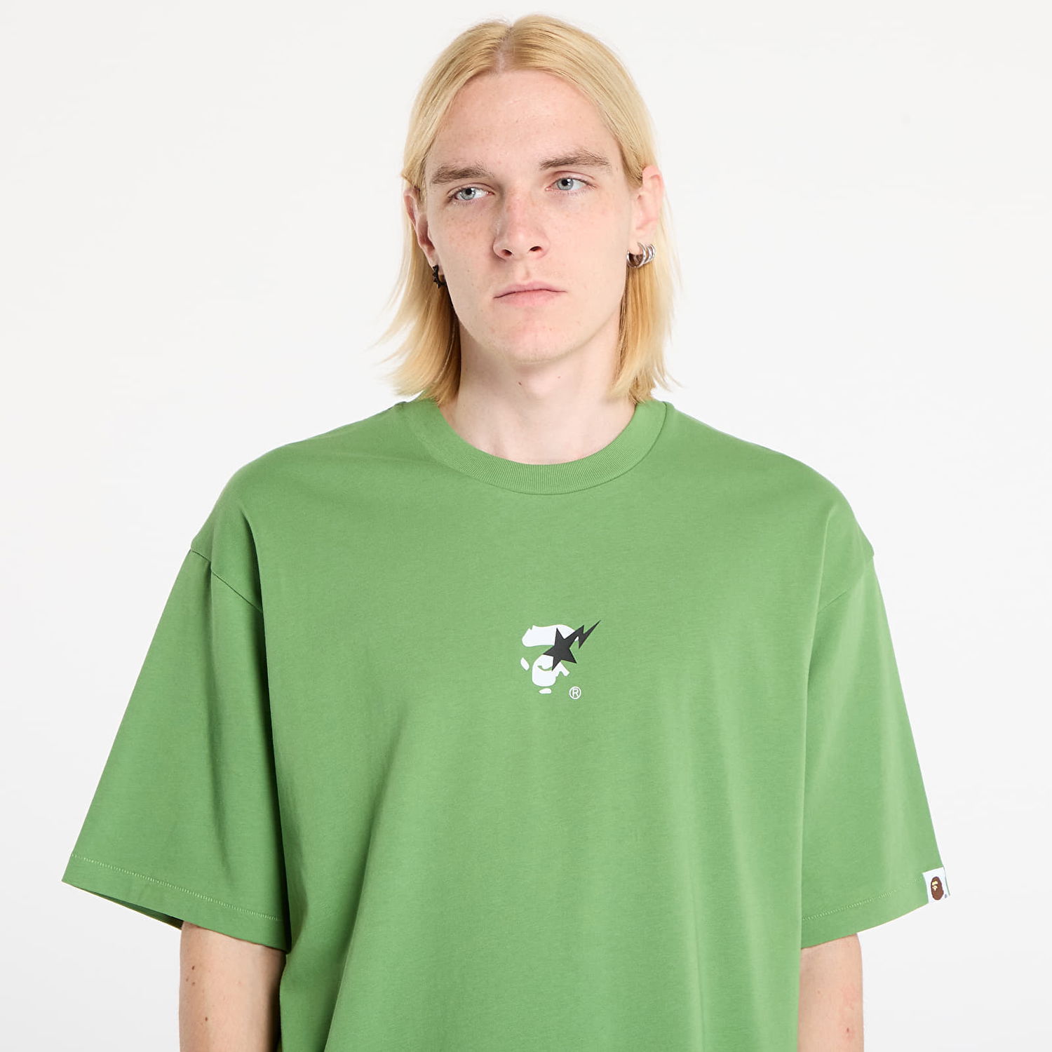 Тениска BAPE Bape Sta Ape Face Relaxed Fit Tee Зелено | 001TEL801321MGRN, 1