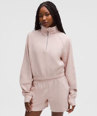 Суитчър lululemon Scuba Waffle Half-Zip Cropped Sweatshirt Розово | prod20005887, 8