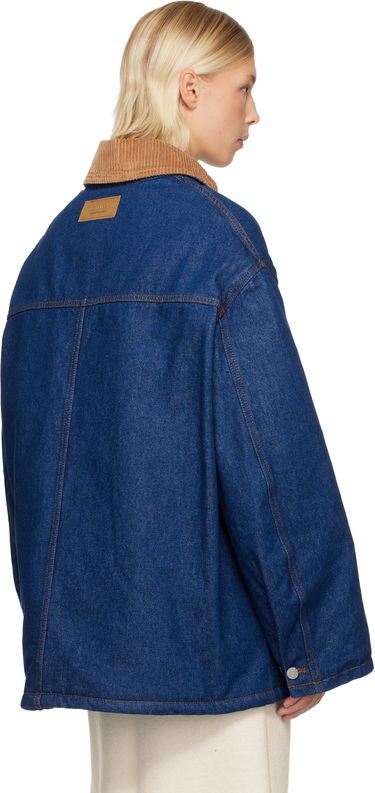 Яке AMI Padded Worker Denim Jacket with Corduroy Collar Синьо | H25UJK834.DE0104, 2
