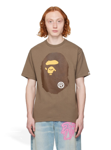 Тениска BAPE Big Ape Head T-Shirt Кафяво | 001TEJ801003M