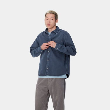 Риза Carhartt WIP Stone Dyed Shirt Jacket Синьо | I033750_8, 3