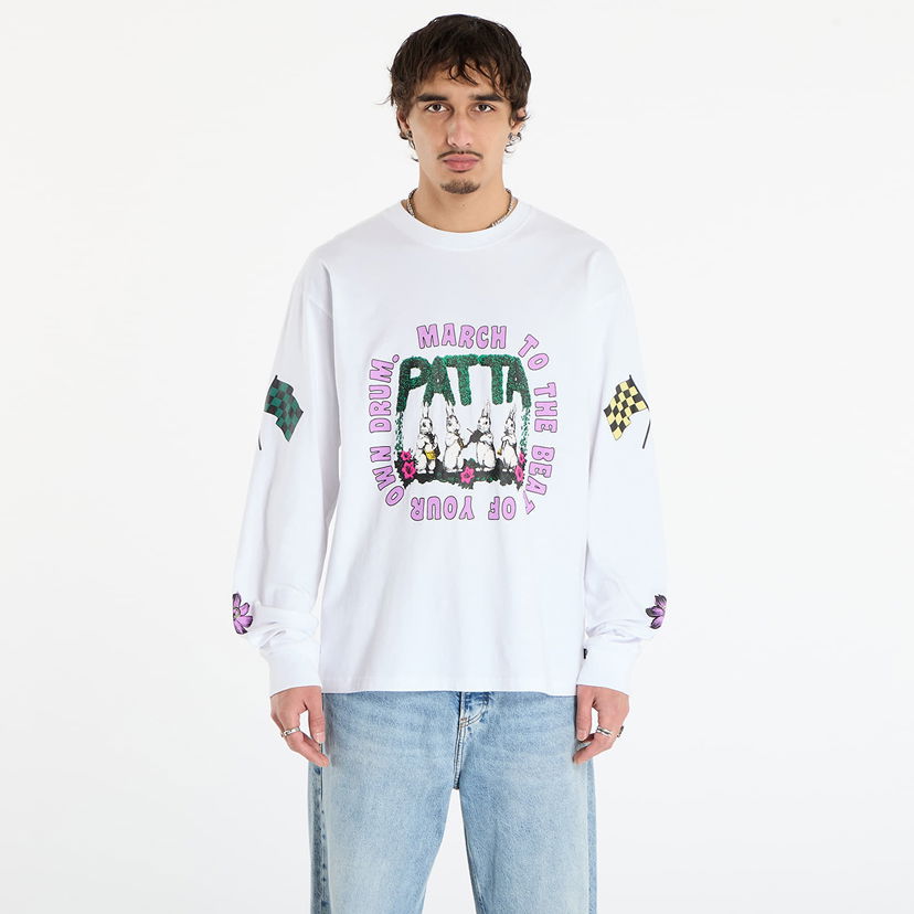 Тениска Patta Patta Own Your Own Mind Graphic Long Sleeve T-Shirt Бяло | POC-AW25-1000-299-0007-002