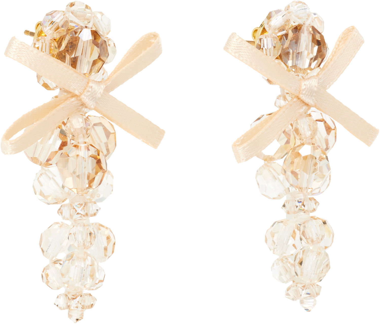 Обеци Simone Rocha Simone Rocha Petite Bow Cluster Earrings Бежово | ERG545 0903, 1