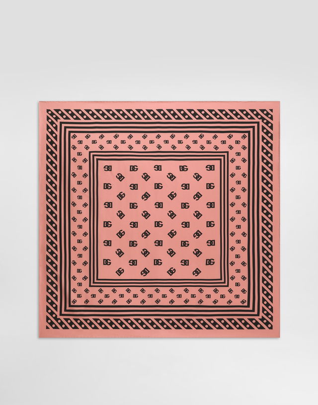 Dolce & Gabbana Silk Twill Foulard With All-over DG Logo Print (70x70)
