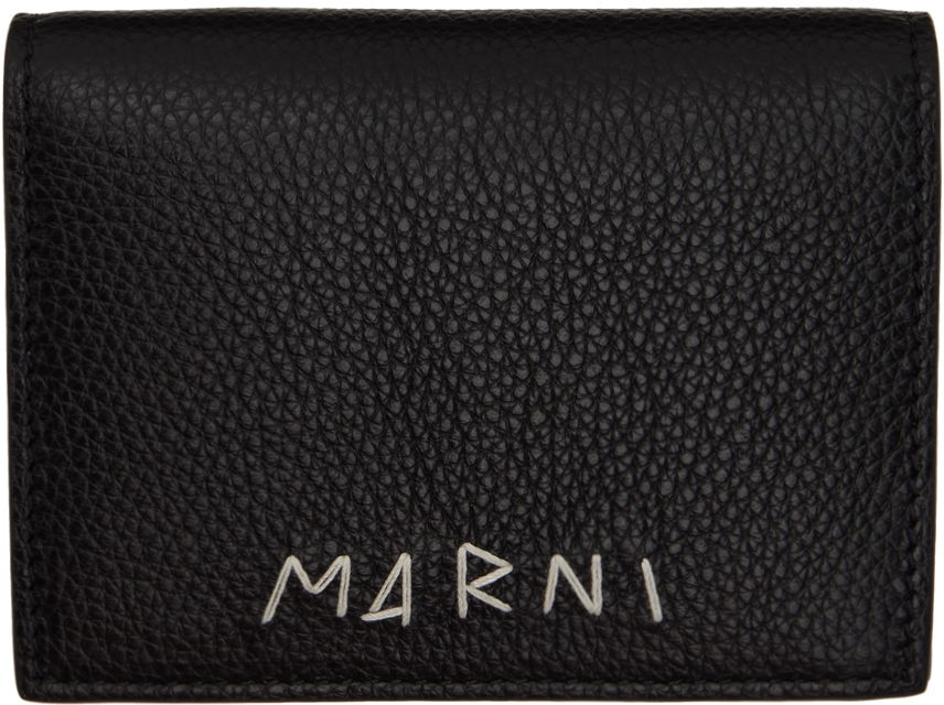 Портфейл Marni Pebbled Leather Zip-Around Bifold Wallet Черно | PFMOQ14Q10 P6533, 0