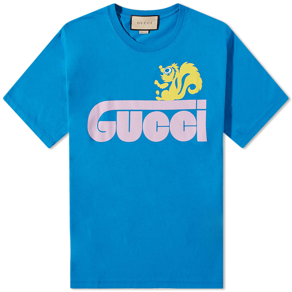 Тениска Gucci Animal Logo Tee Синьо | 548334-XJEUJ-4199, 0