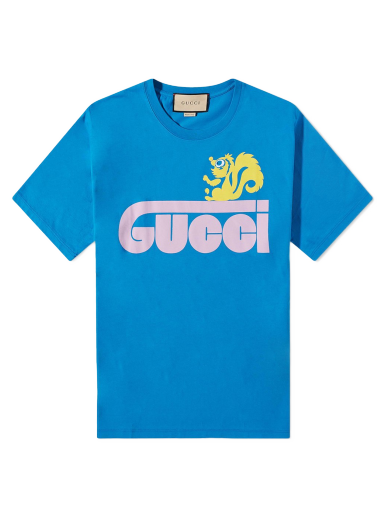 Тениска Gucci Animal Logo Tee Синьо | 548334-XJEUJ-4199
