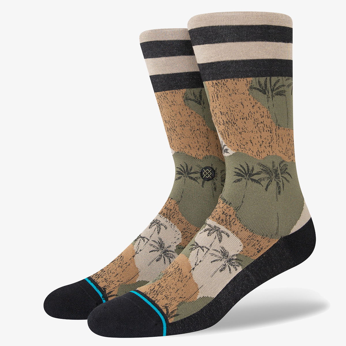 Чорапи Stance Hidden Palm Crew Socks Зелено | A545C22HID-GRN, 0