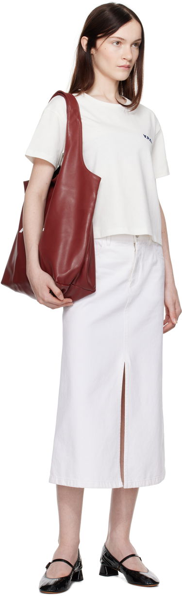 Пола A.P.C. Denim Midi Skirt with Front Slit Бяло | COGZV-F06423, 3