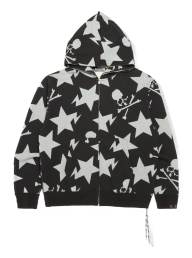 Суитчър BAPE Mastermind x 11th Anniversary Sta Pattern Relaxed Full Zip Hoodie Черно | MVBSW115903MI