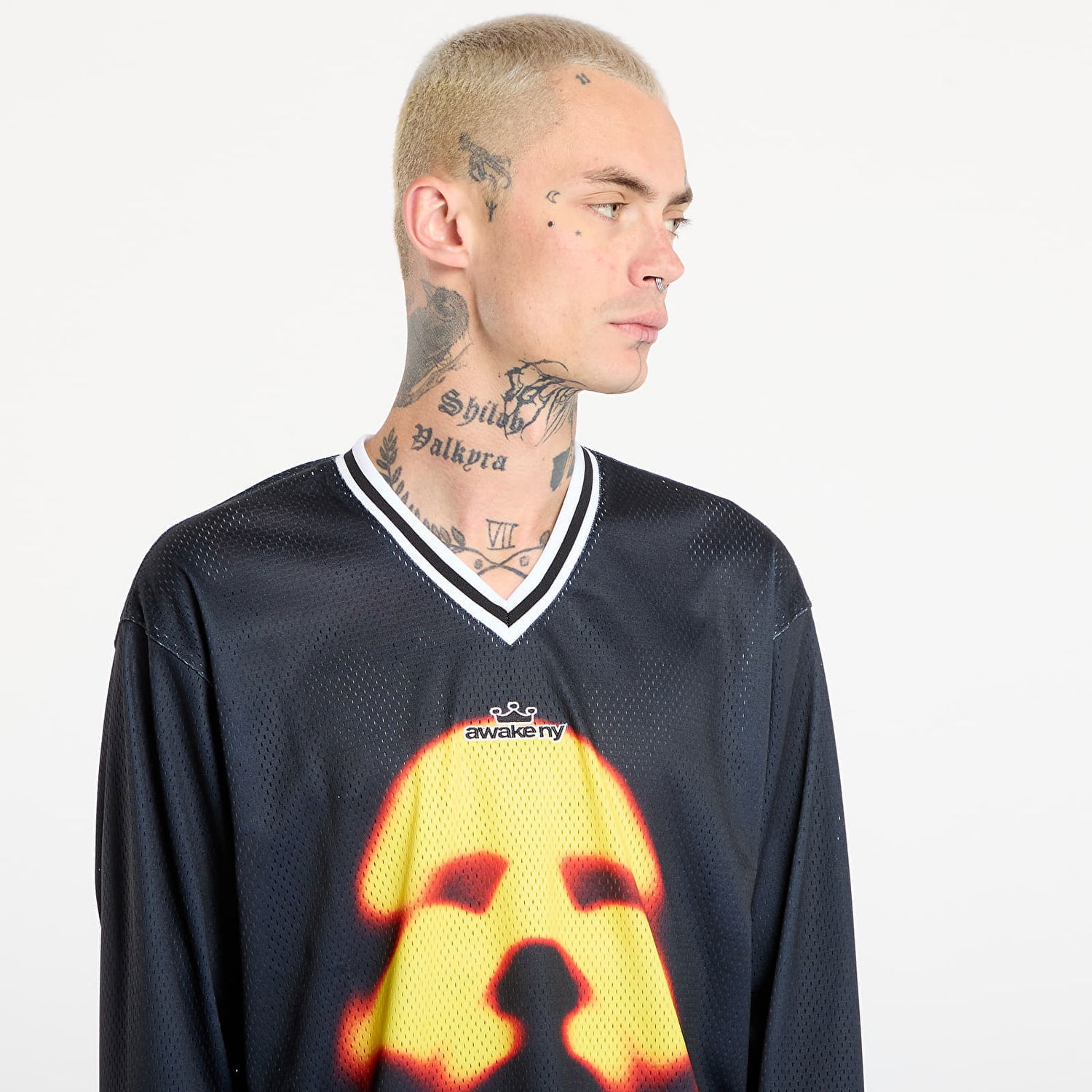 Фланелка Awake NY Mesh Hockey Jersey Face Graphic Черно | AWK-FW25-TP005-BLK, 1