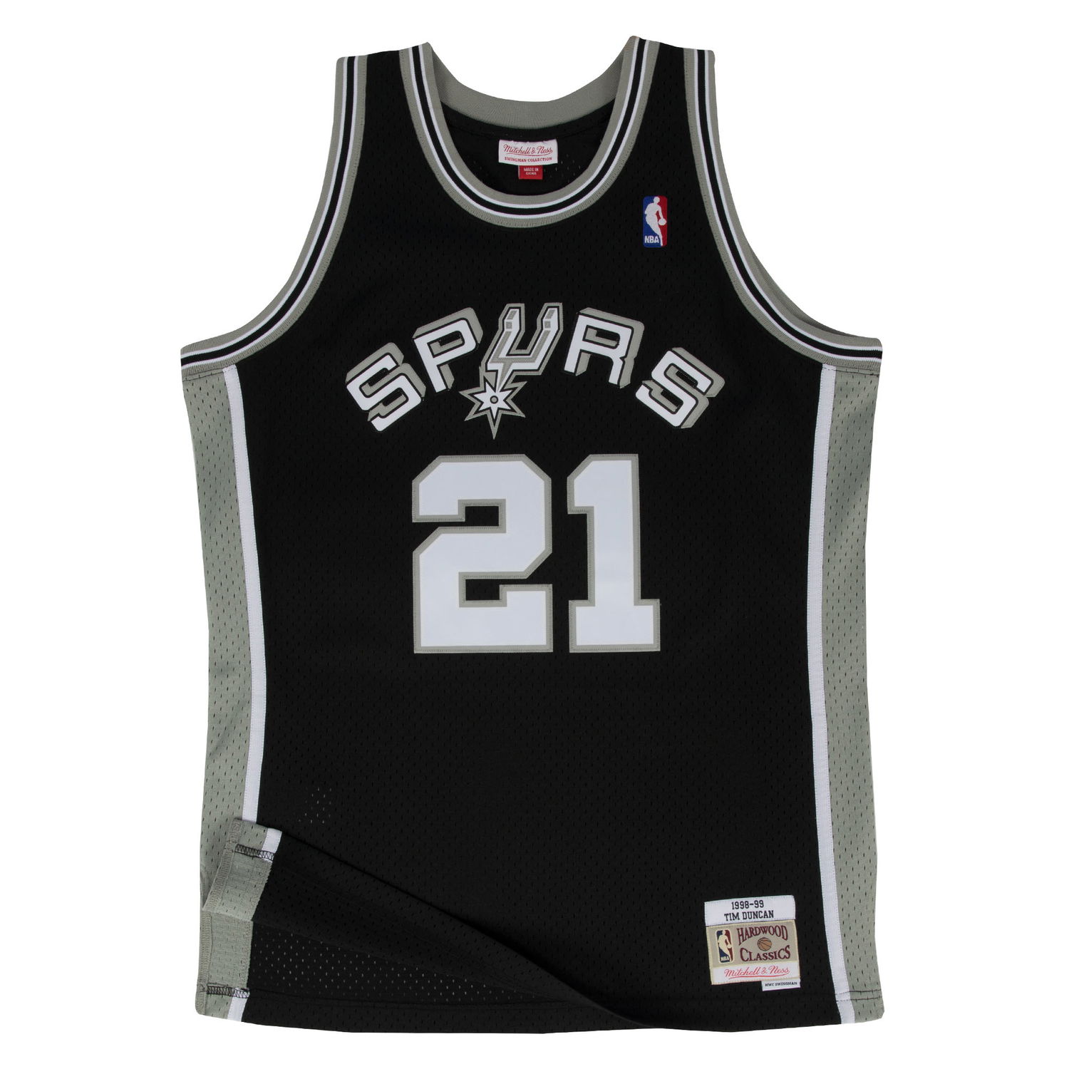 Фланелка Mitchell & Ness NBA Swingman Jersey San Antonio Spurs Tim Duncan Черно | SMJYGS18208-SASBLCK98TDU, 0