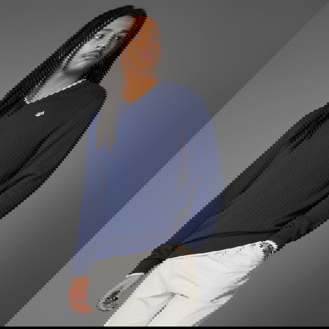 Пуловер adidas Originals Originals Cashmere V-Neck Sweater Тъмно синьо | JP1193, 0