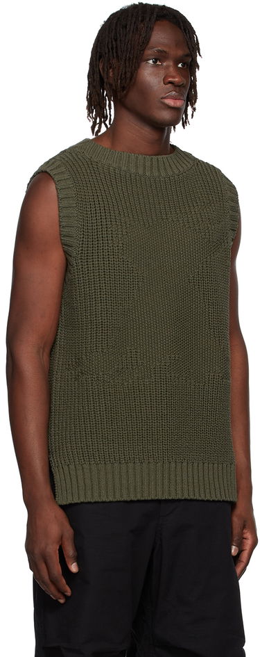 Пуловер We11done We11done Knitted Cotton Vest Зелено | WD-KV1-22-607-U-KK, 1