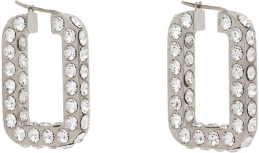 Обеци Amina Muaddi Crystals Hoop Earrings Металик | CHARLOTTE HOOP, 1