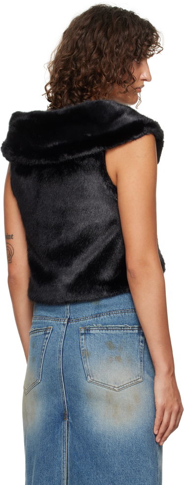 Жилетка We11done We11done Cropped Faux-Fur Vest Черно | WD-F93-24-026-W-BK, 2