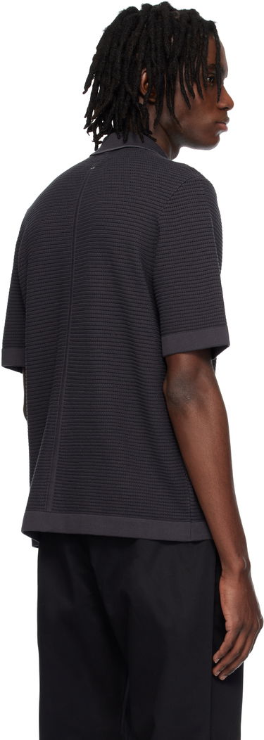 Поло тениска rag & bone Rag & Bone Harvey Striped Jacquard Knit Polo Черно | MBS25S025BC25, 2