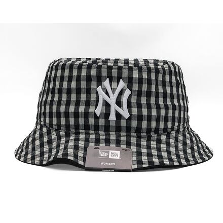 Шапка New Era MLB Womens Gingham Tapered Bucket New York Yankees Сиво | 60298636