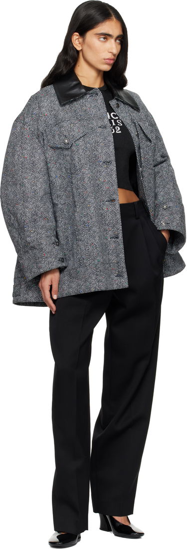 Яке Givenchy Speckled Herringbone Leather-Collar Utility Jacket Многоцветен | BW00TE168S004, 3