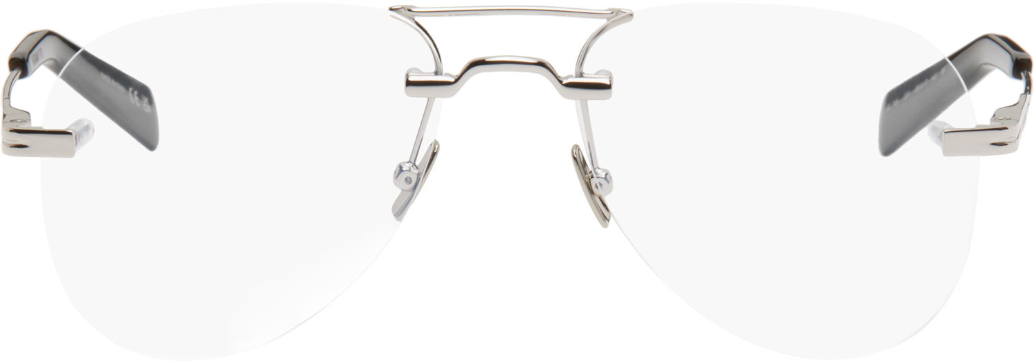 Слънчеви очила Saint Laurent Aviator Frame Clear Glasses Бяло | SL 745-001, 0