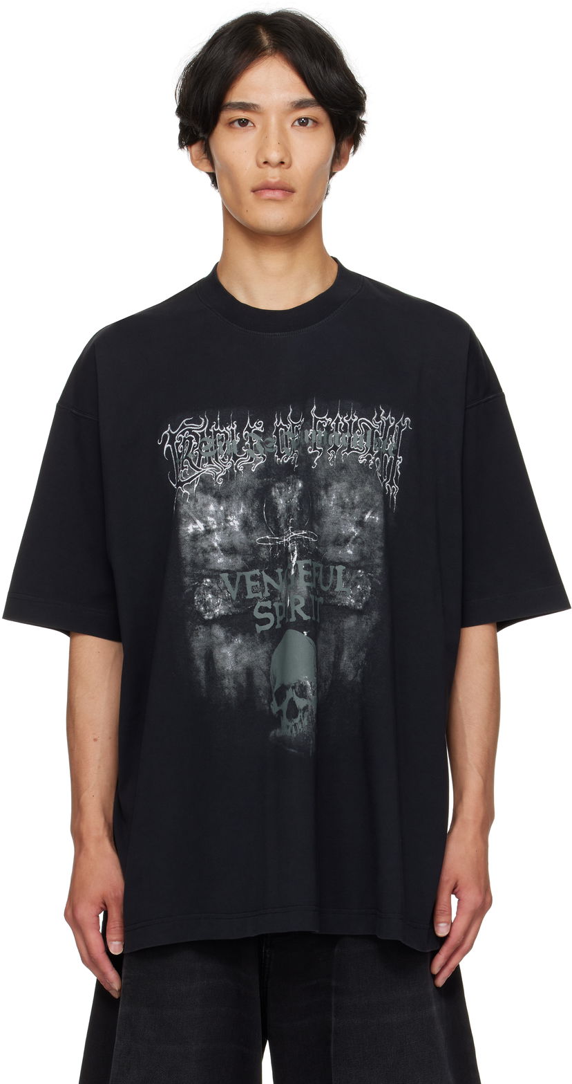 Тениска VETEMENTS Vetements Cradle of Filth 'Vengeful Spirit' Oversized T-Shirt Черно | UCF76TR650M