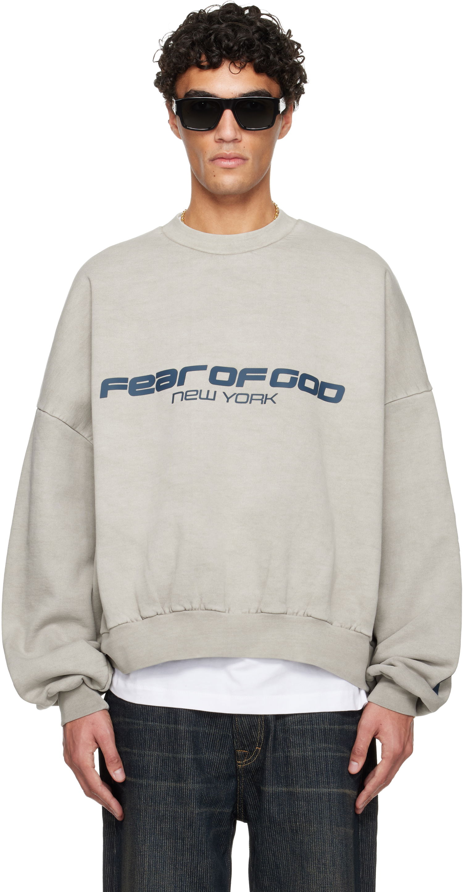 Суитчър Fear of God ESSENTIALS Holiday Heavy Fleece Cropped Relaxed Sweatshirt Бежово | 192HO256891F, 0