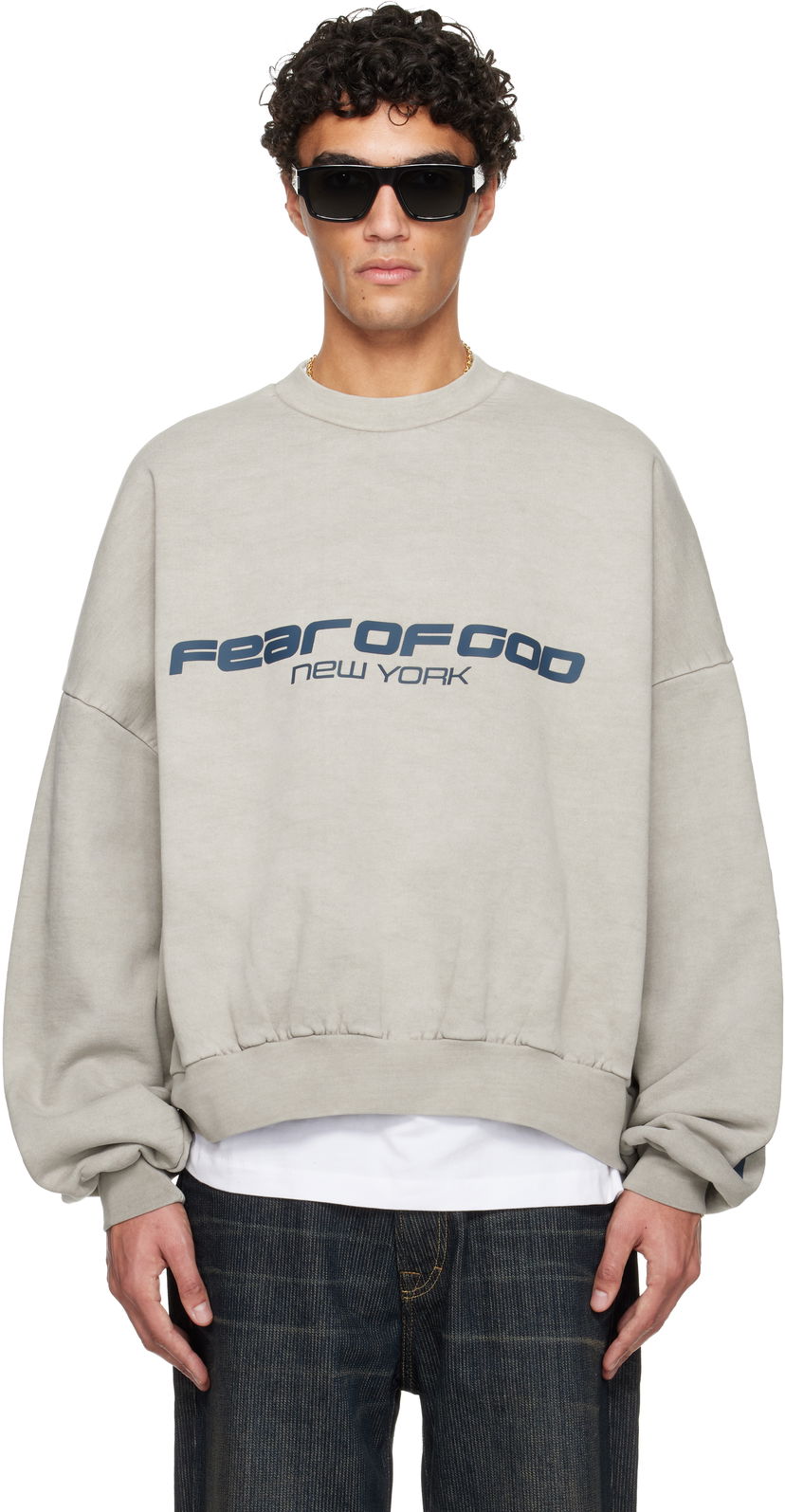Суитчър Fear of God ESSENTIALS Holiday Heavy Fleece Cropped Relaxed Sweatshirt Бежово | 192HO256891F