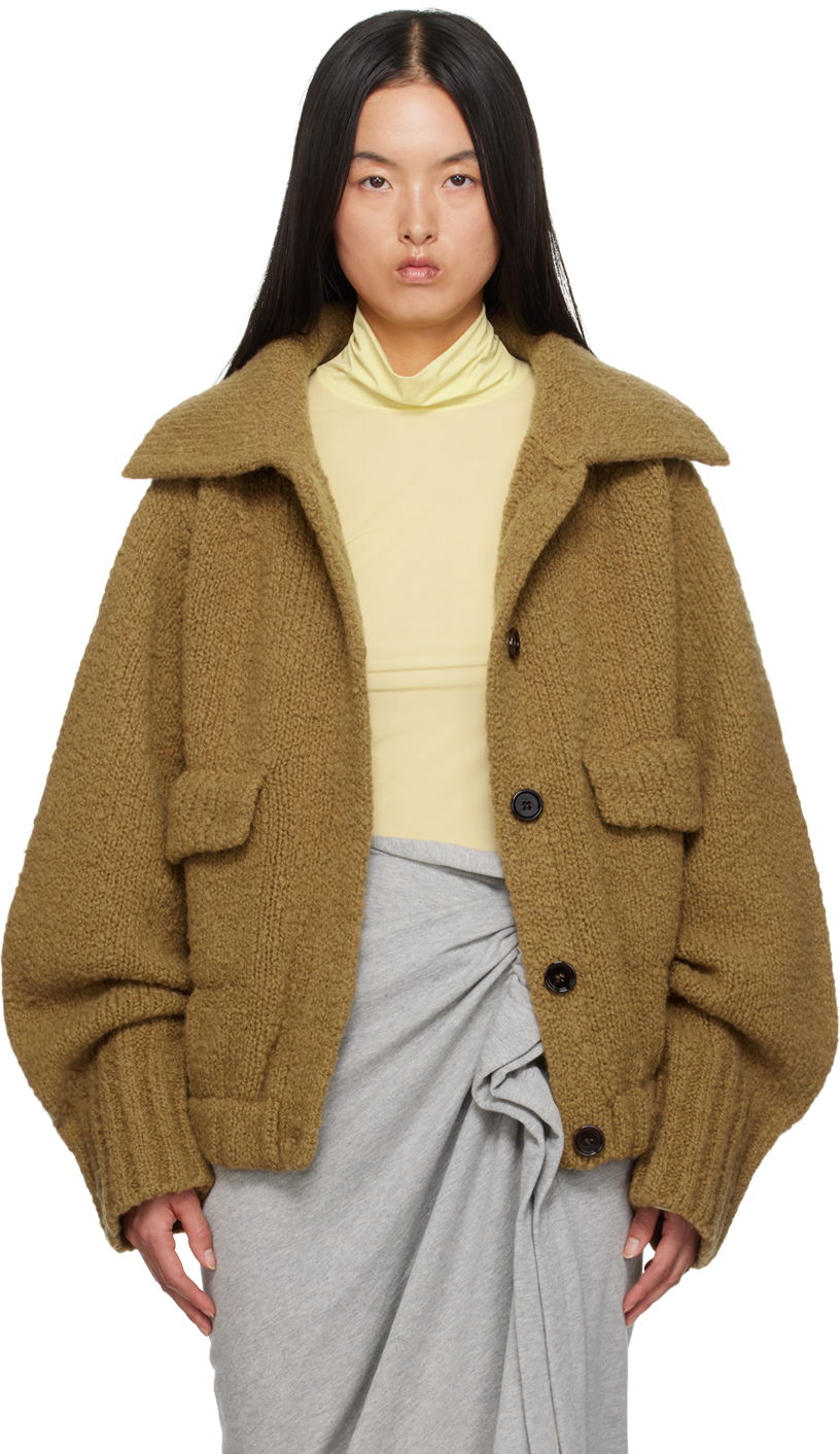 Пуловер Dries Van Noten Knit Wool Jacket Кафяво | 242-011242-9721