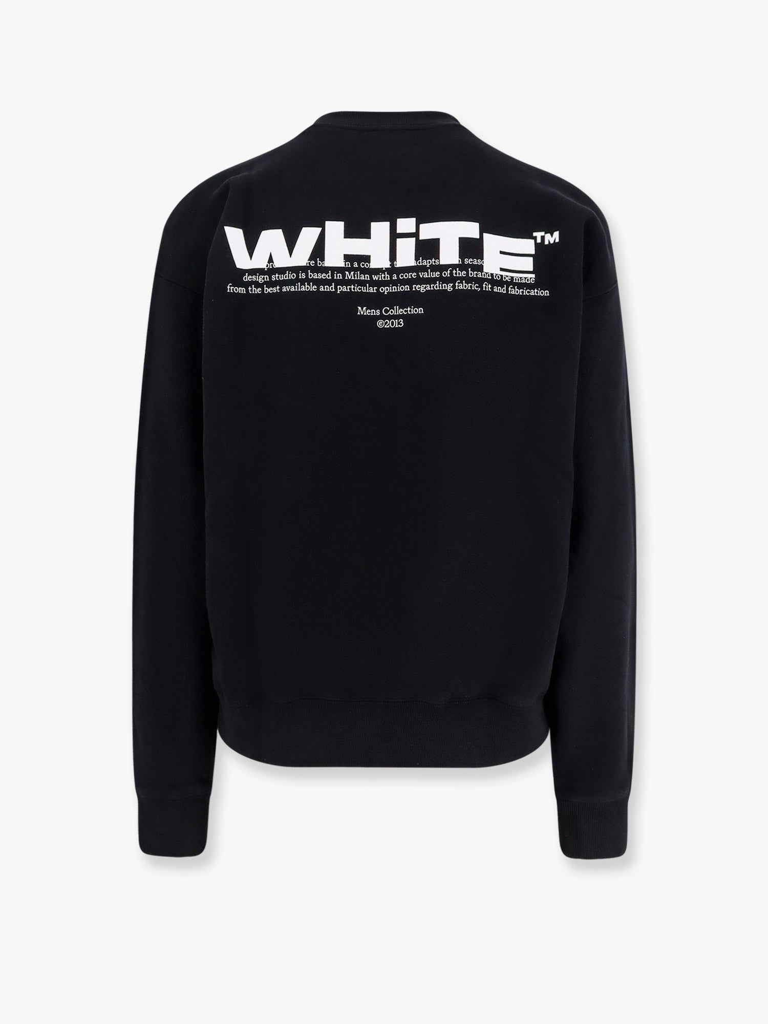 Суитчър Off-White Black Sweatshirt with Logo Print Черно | OMBA054S25FLE0031001, 1