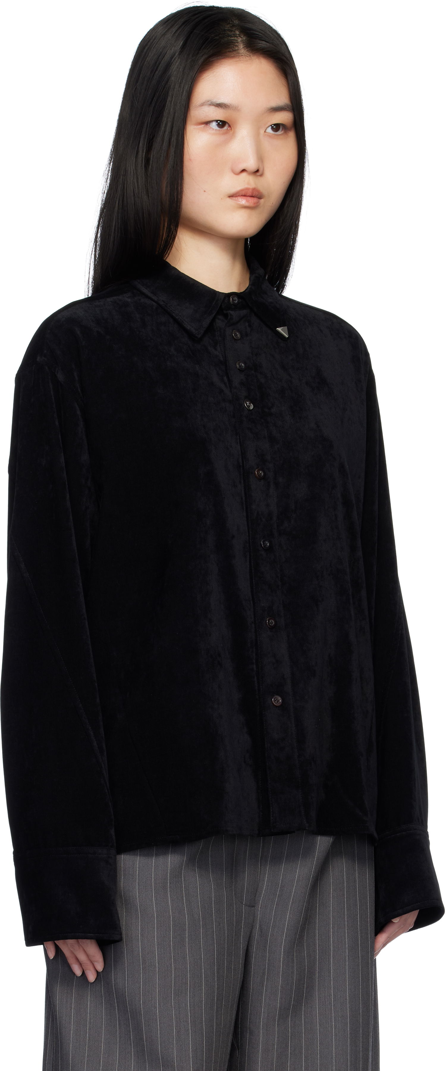 Риза ADER ERROR Velvet Shirt Черно | BN01FWSH0108BK, 1