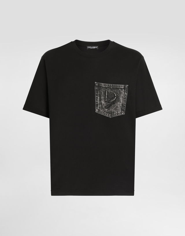 Dolce & Gabbana Cotton T-Shirt with DG Logo Pocket