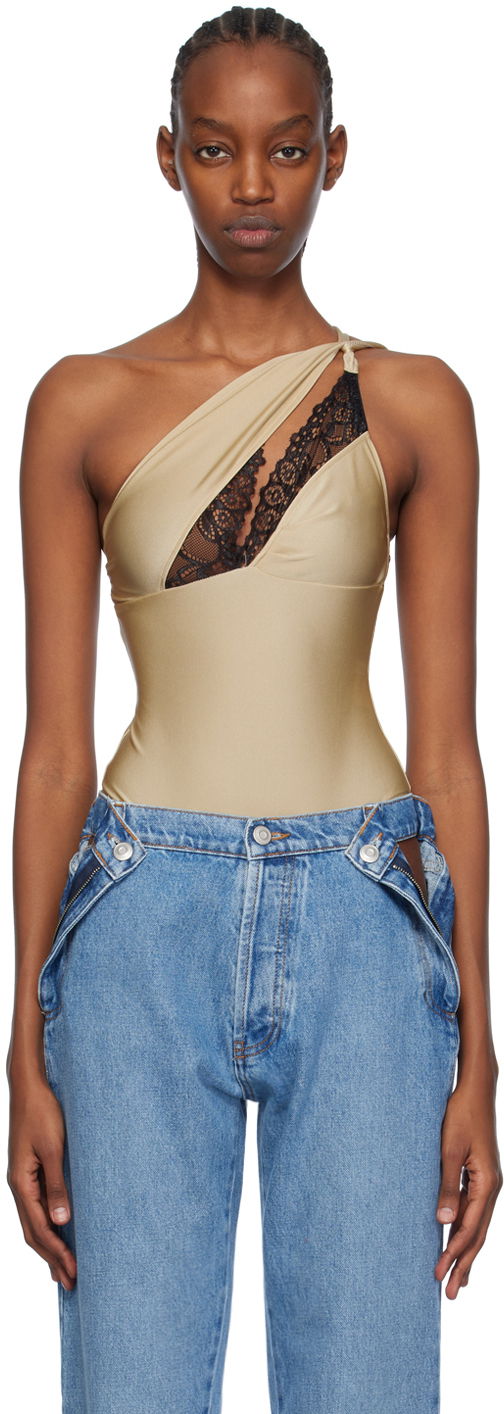 боди Coperni Coperni Asymmetric Bodysuit Бежово | COPJS70545, 0