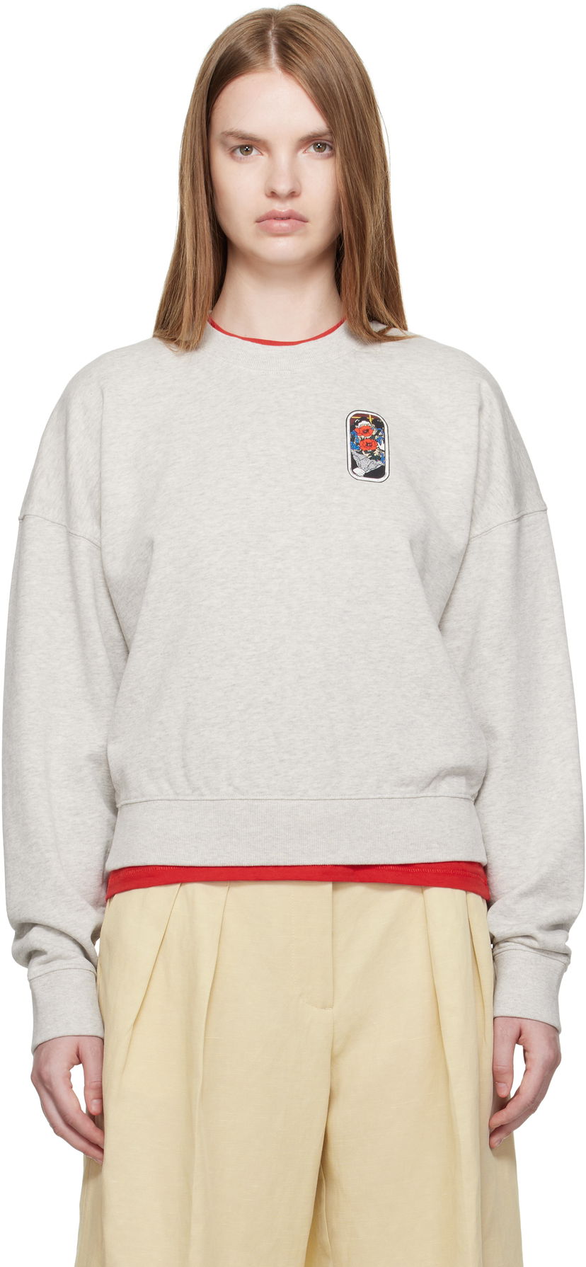 Суитчър KENZO Kenzo Paris 'KENZO City' Short Sweatshirt Сиво | FF62SW1524MF