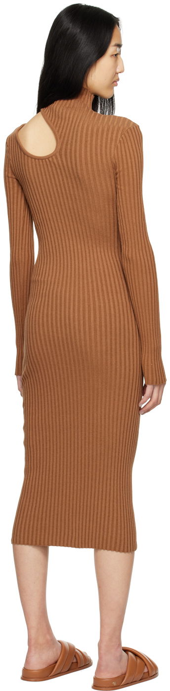 Pокля Anine Bing Victoria Cutout Midi Dress Кафяво | A-02-0340-220, 2