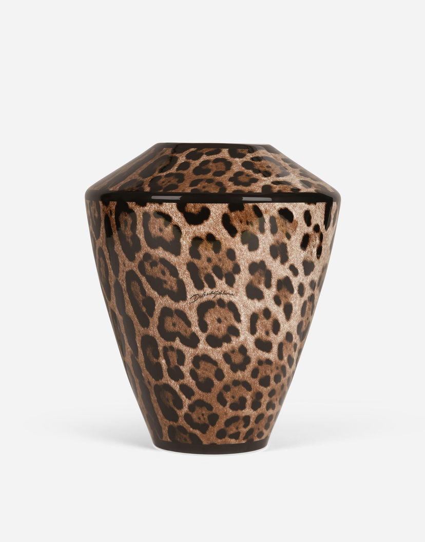 Домашен декор Dolce & Gabbana Large Leopard Print Amphora Porcelain Vase Многоцветен | TCC198TCAMWUL018