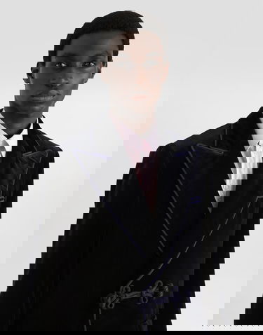 Яке Dolce & Gabbana Double-breasted Sicilia-light Jacket In Smooth Velvet Тъмно синьо | G2VQ4TFUVG7B0665, 3