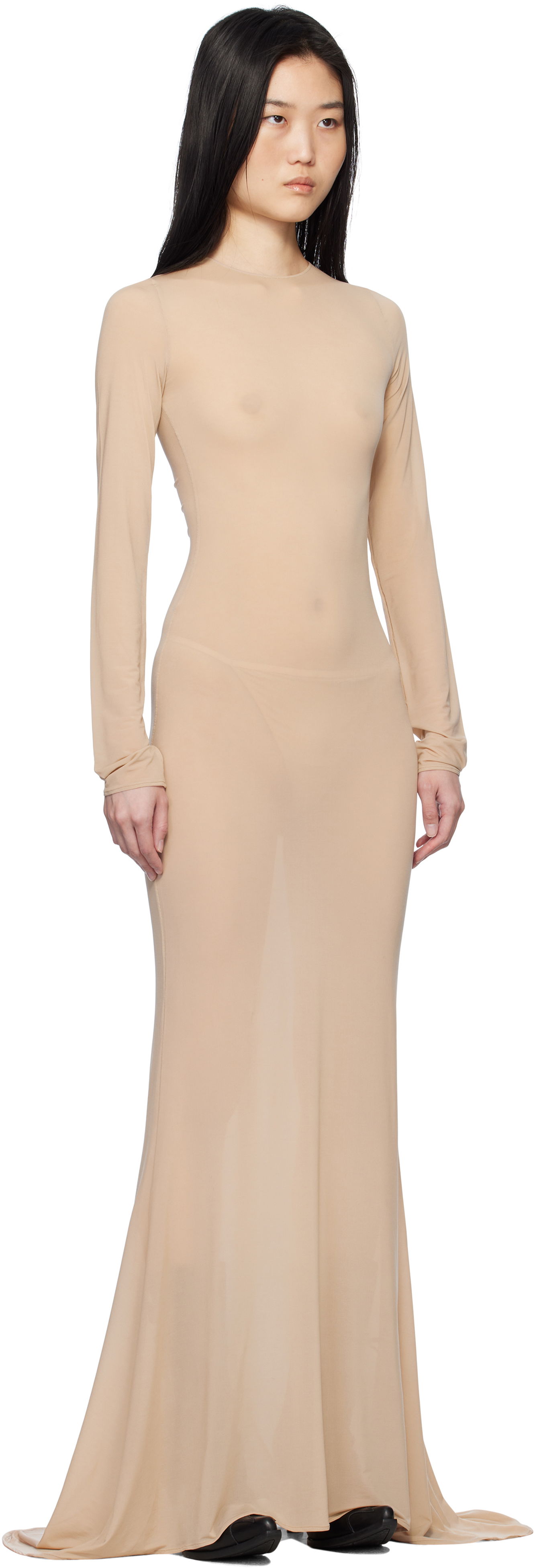 Pокля VETEMENTS Vetements Stocking Styling Maxi Dress Бежово | WA66DR200S, 1