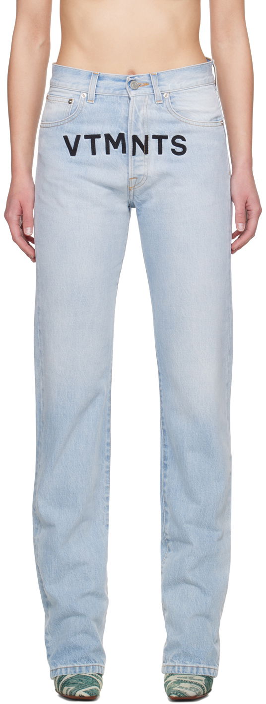 Дънки VETEMENTS Embroidered Jeans Синьо | VL20PA280L, 0