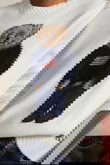 Пуловер Polo by Ralph Lauren Polo Bear Crew Neck Sweater Бяло | 211978359, 3