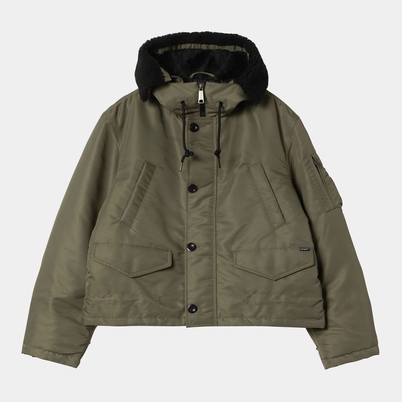 Парка Carhartt WIP Oltera Hooded Jacket with Sherpa Lined Hood Зелено | I035318_9