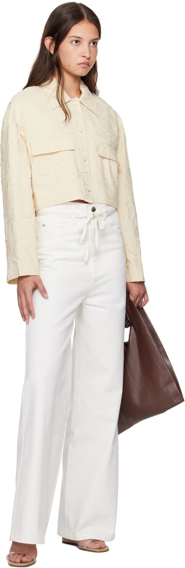 Яке Nanushka Nanushka Coreen Cropped Button-Up Shirt Бежово | NW24FWSH38471, 3