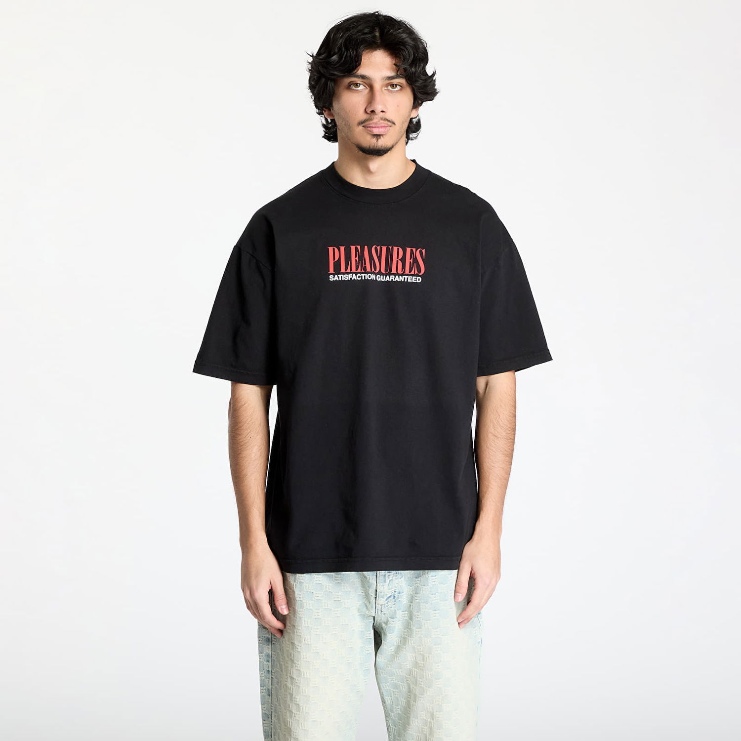 Тениска Pleasures Pleasures Satisfaction T-Shirt Черно | P25SP052 BLACK, 0