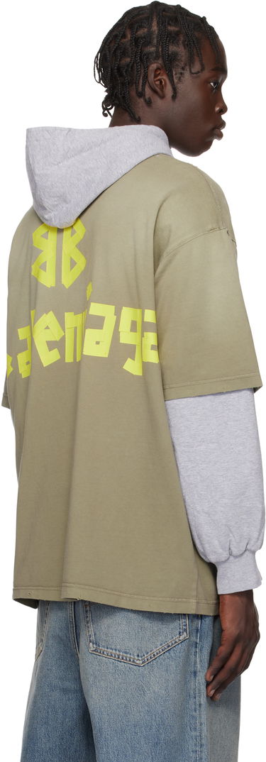 Тениска Balenciaga New Tape Type Medium Fit T-Shirt Зелено | 739784TOVA9, 2